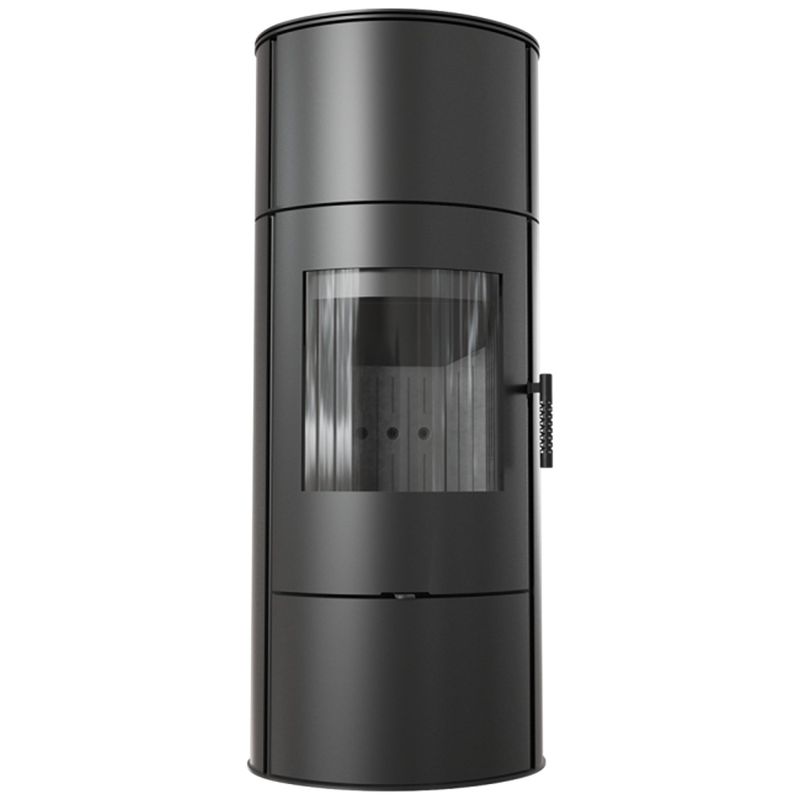 Vedeldad stålkamin ROLLO 8 kW Ø 150 med vattenkåpa svart termote