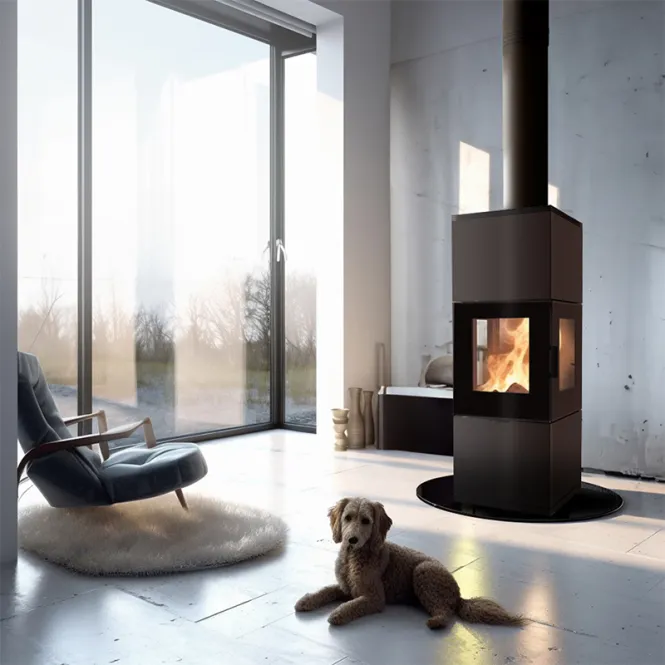 Huvudbild Vedeldad stålkamin INGA 8 kW Ø 150