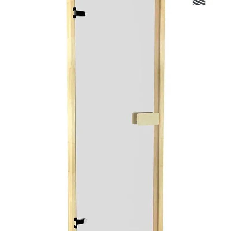 Bastudörr 8x20 Classic med glas och furukarm